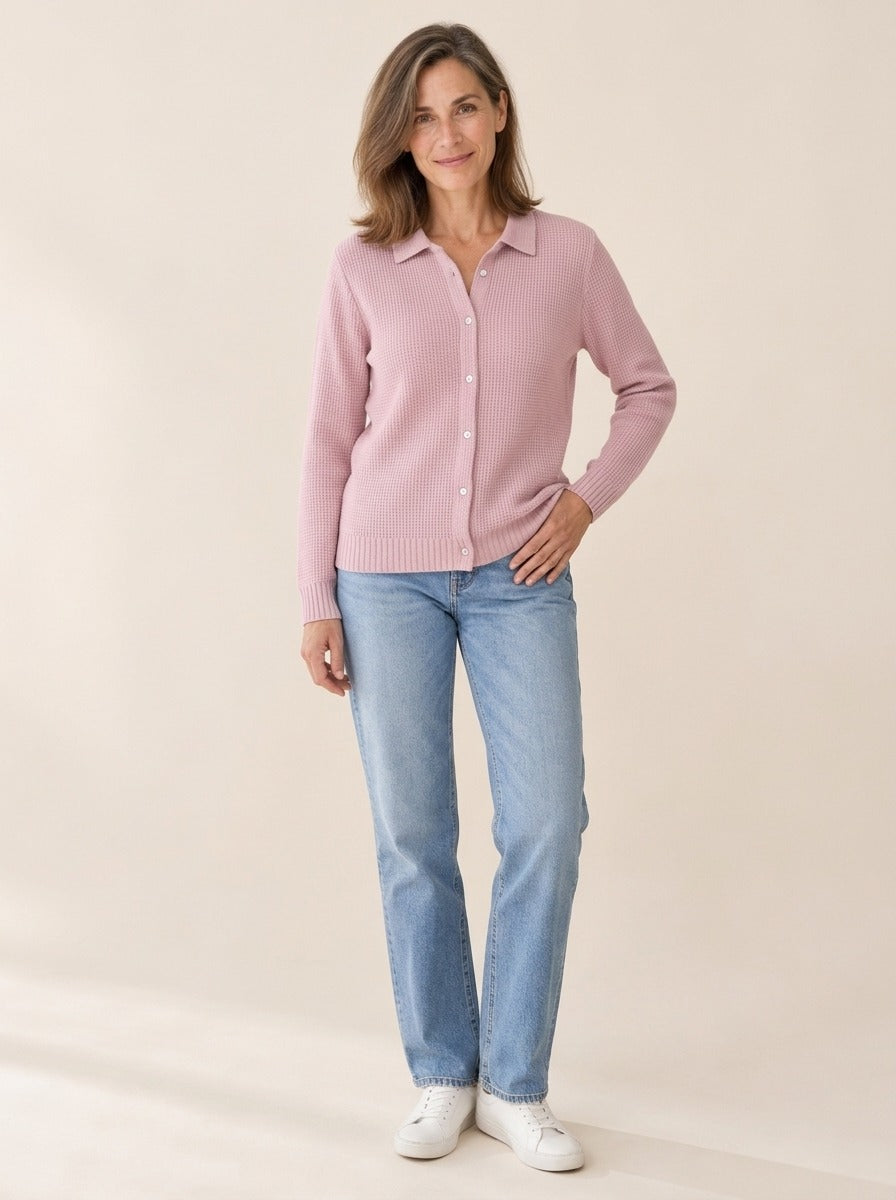 Katrina | Cardigan boutonné en maille texturée