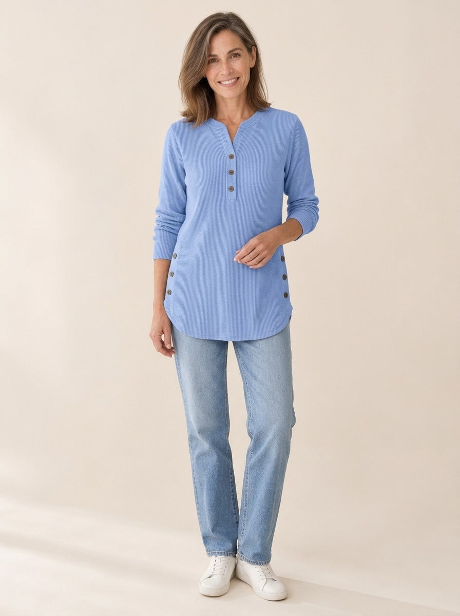 Neva | Tunique Henley boutonnée