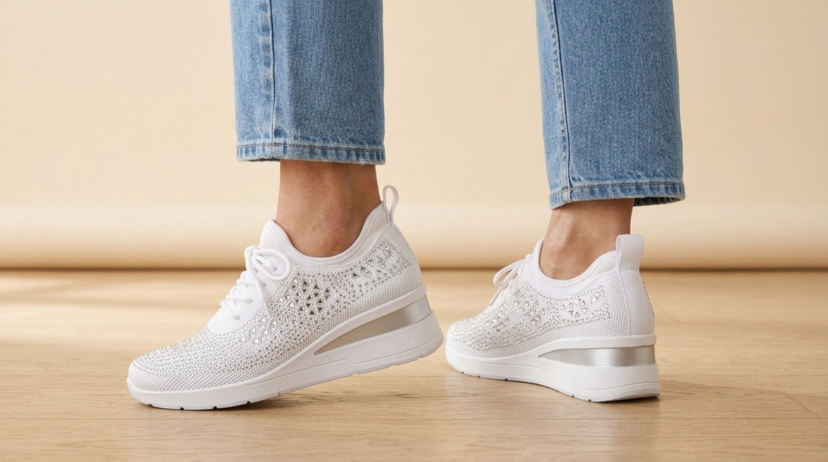 Philippine | Baskets compensées confort à strass