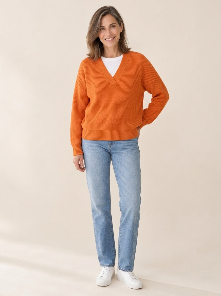 Vivelle | Pull à col en V coupe décontractée