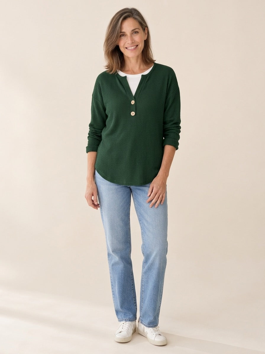 Lucinda | Haut Henley à boutons