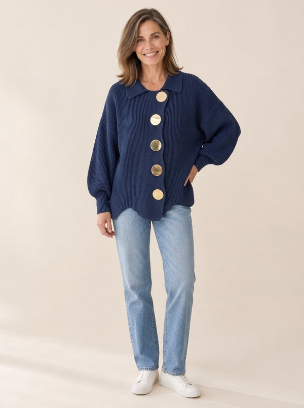 Valentine | Karina Cardigan oversize à col et boutons