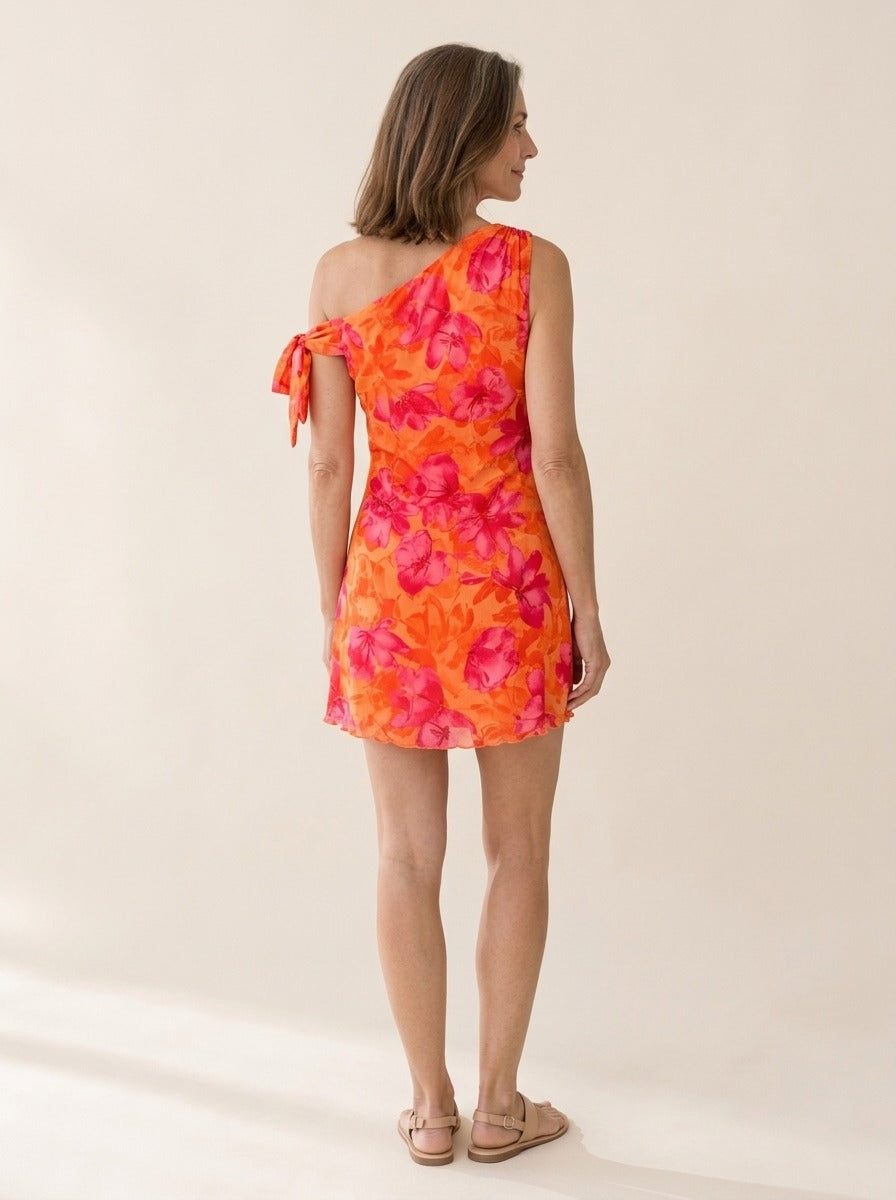 Cécile | Robe Courte Fleurie à Épaules Dénudées