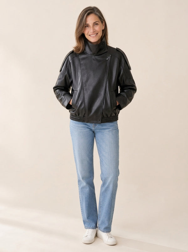 Éloïse | Veste Femme en Similicuir Style Urbain