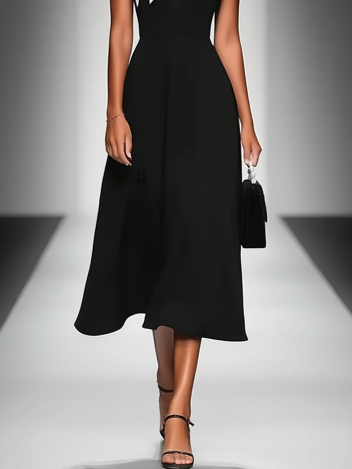 Ariane | Robe midi pour femme à décolleté carré et manches color block