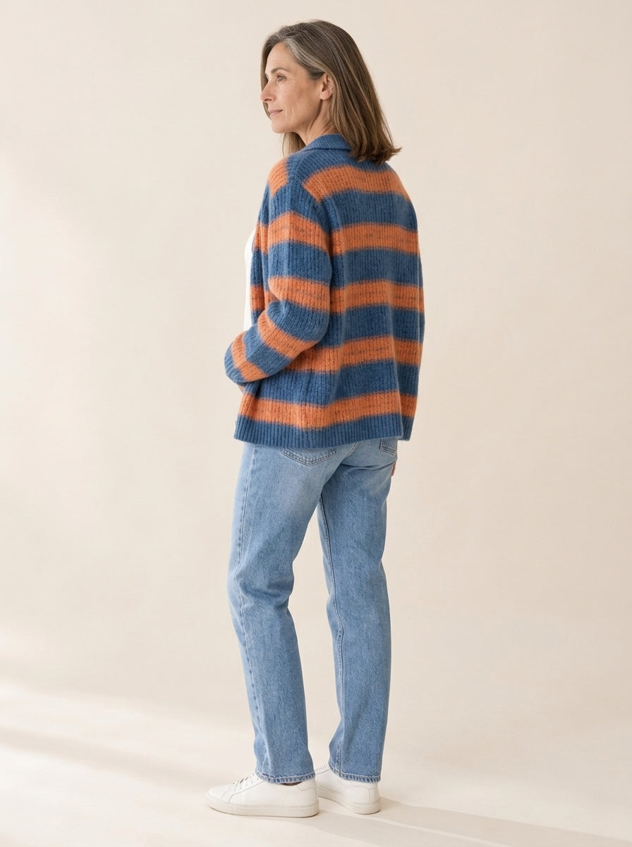 Livia | Cardigan en maille rayé