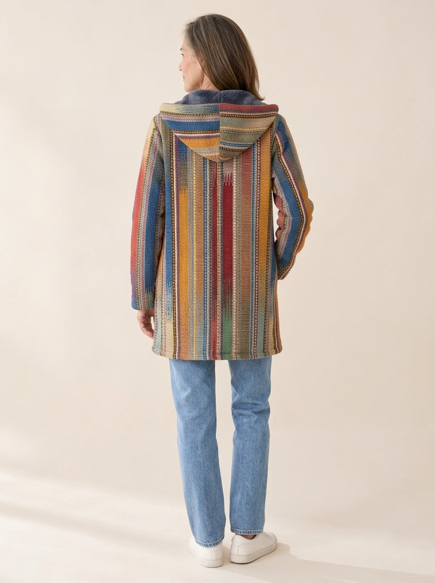 Isabelle | Veste à capuche doublée Rayures vintage