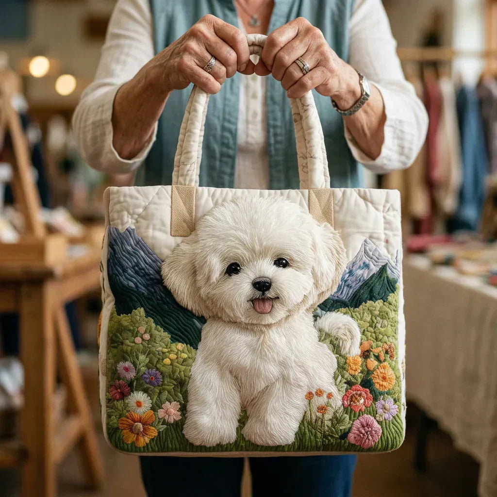Capucine | Sac matelassé artisanal Chien enchanté