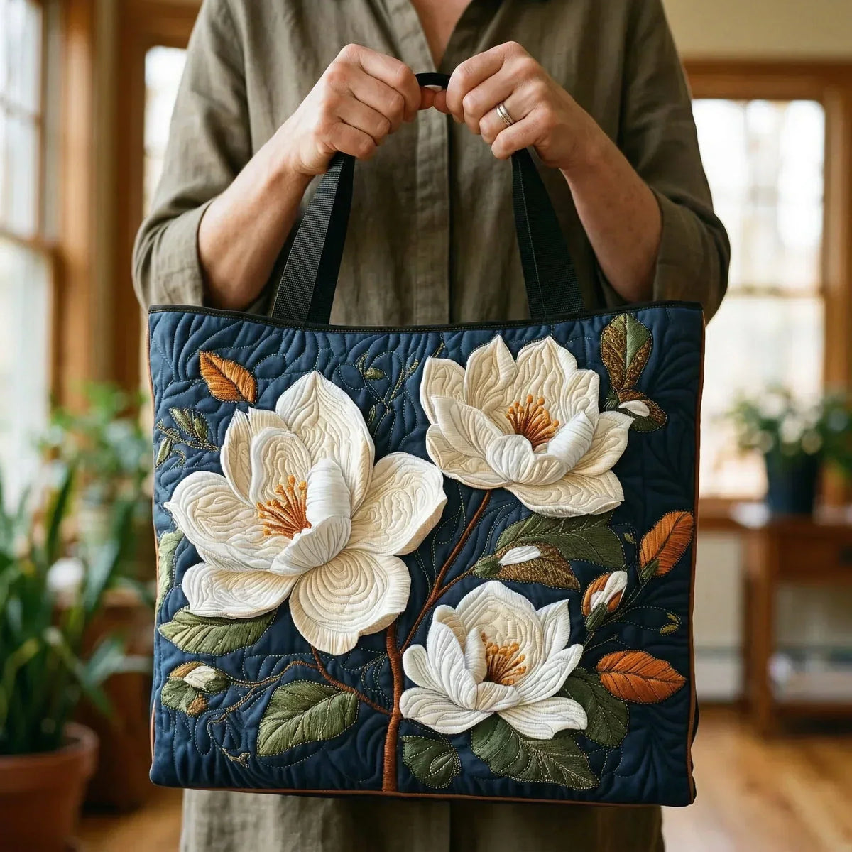 Maureen | Sac matelassé artisanal Magnolia délicat