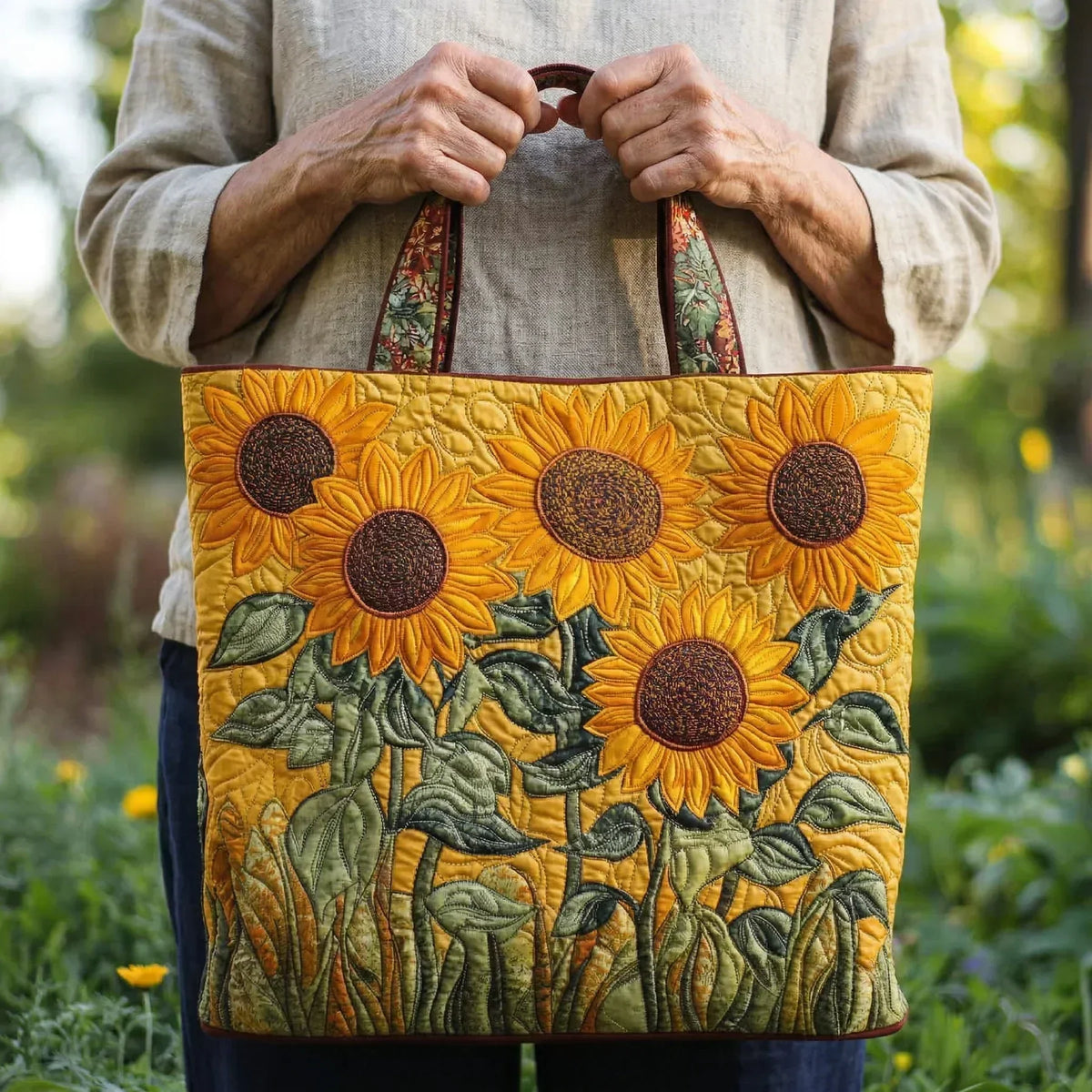Ysée | Sac matelassé classique Tournesols