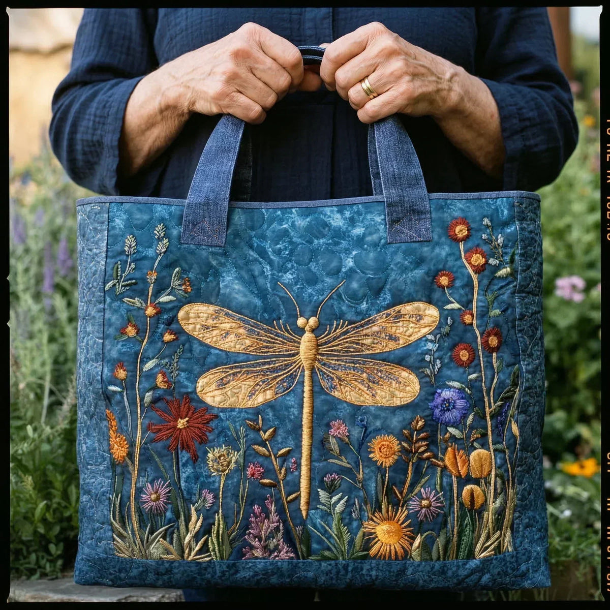 Rosalie | Sac cabas matelassé Libellule dorée