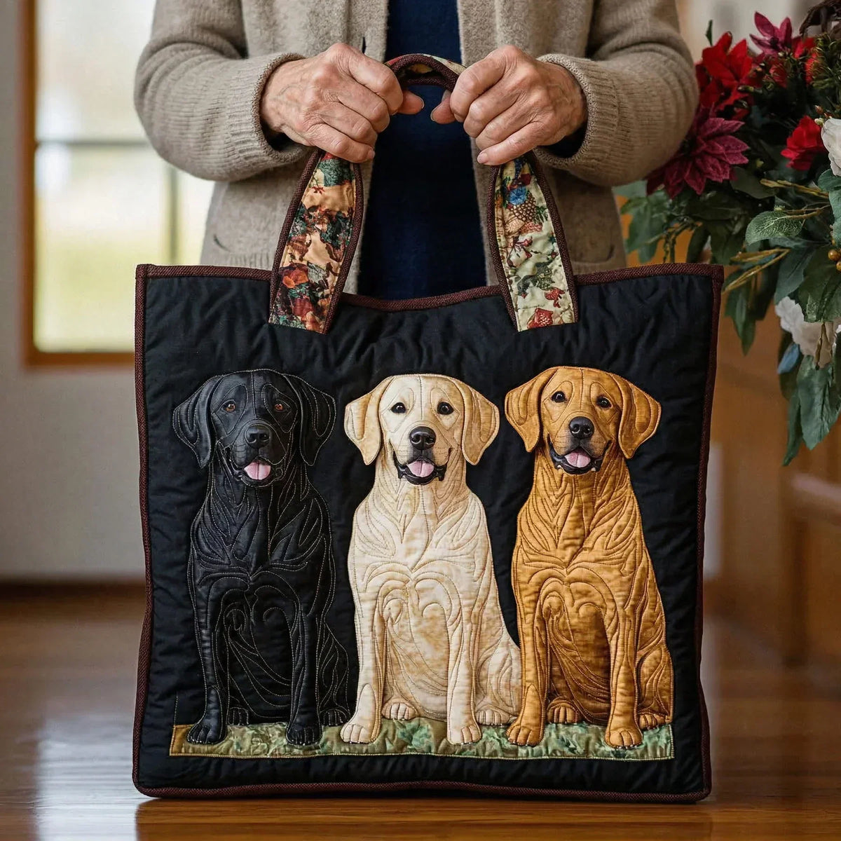 Albane | Sac cabas artisanal Trois labradors