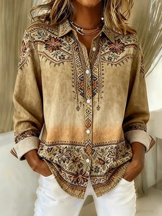Régine™ | Blouse fleurie de style vintage