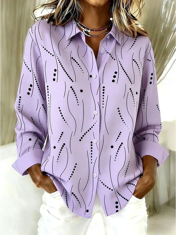 Dorothée™ | Blouse à imprimé abstrait et boutons