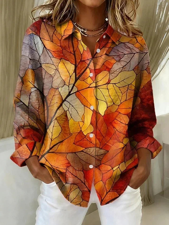 Mélanie™ | Blouse à motif botanique de style vintage