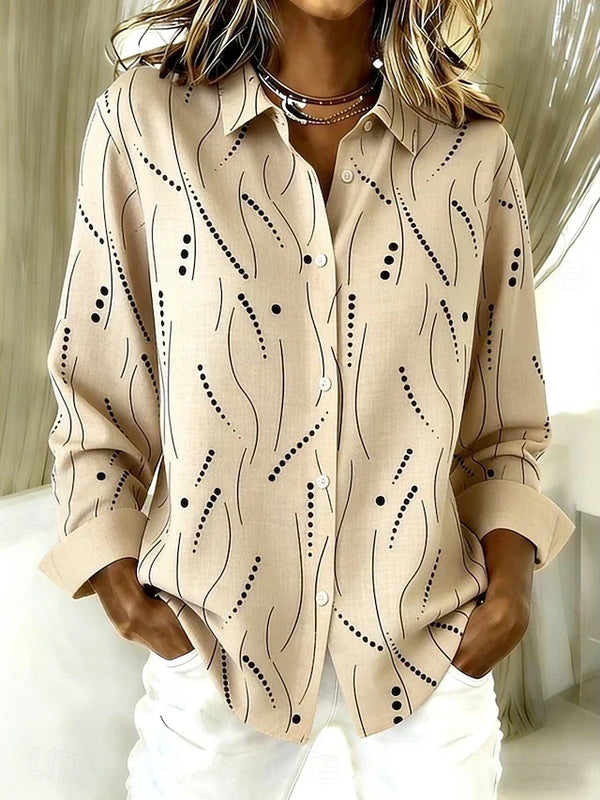 Caroline™ | Blouse confortable ornée d’un motif artistique